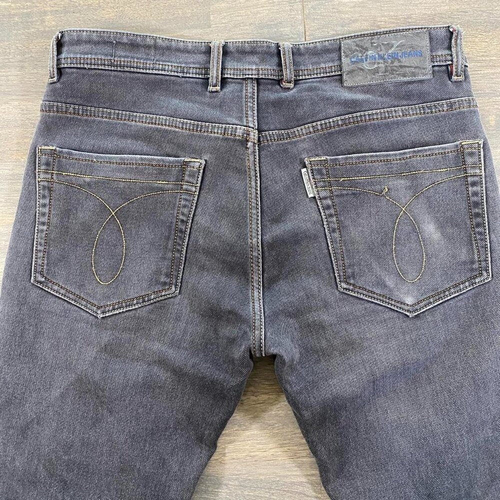 NEW Calvin Klein Jeans Slim Fit Relaxed Jeans Gray Mens Size 34x30 Rare